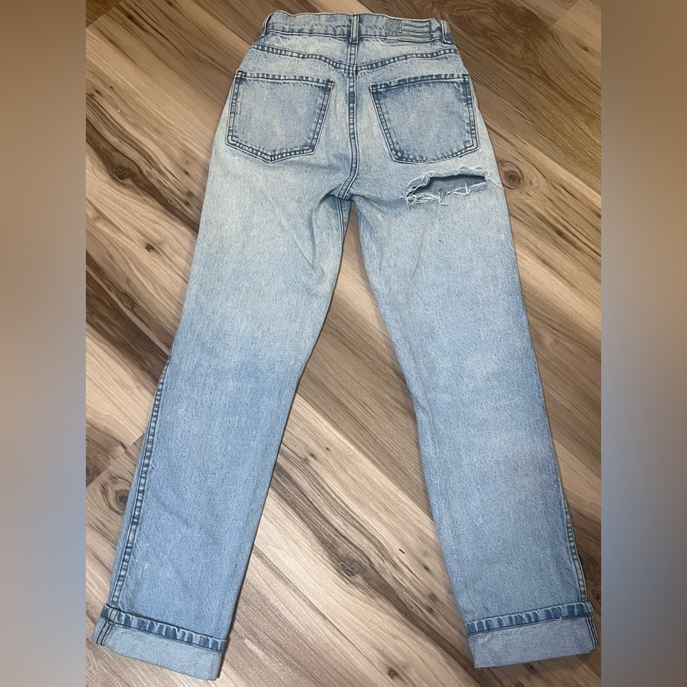 Revice Denim Jeans Womens Size 25 Light Wash Ripped Distressed Button Fly Cuffed - Picture 9 of 9